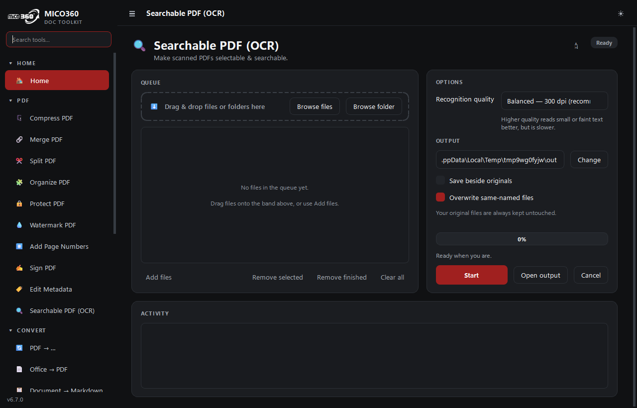 MICO360 Doc Toolkit — OCR